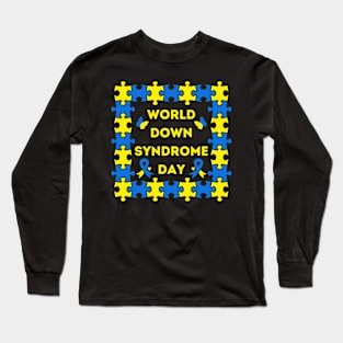 World Down Syndrome Day Yellow & Blue Long Sleeve T-Shirt